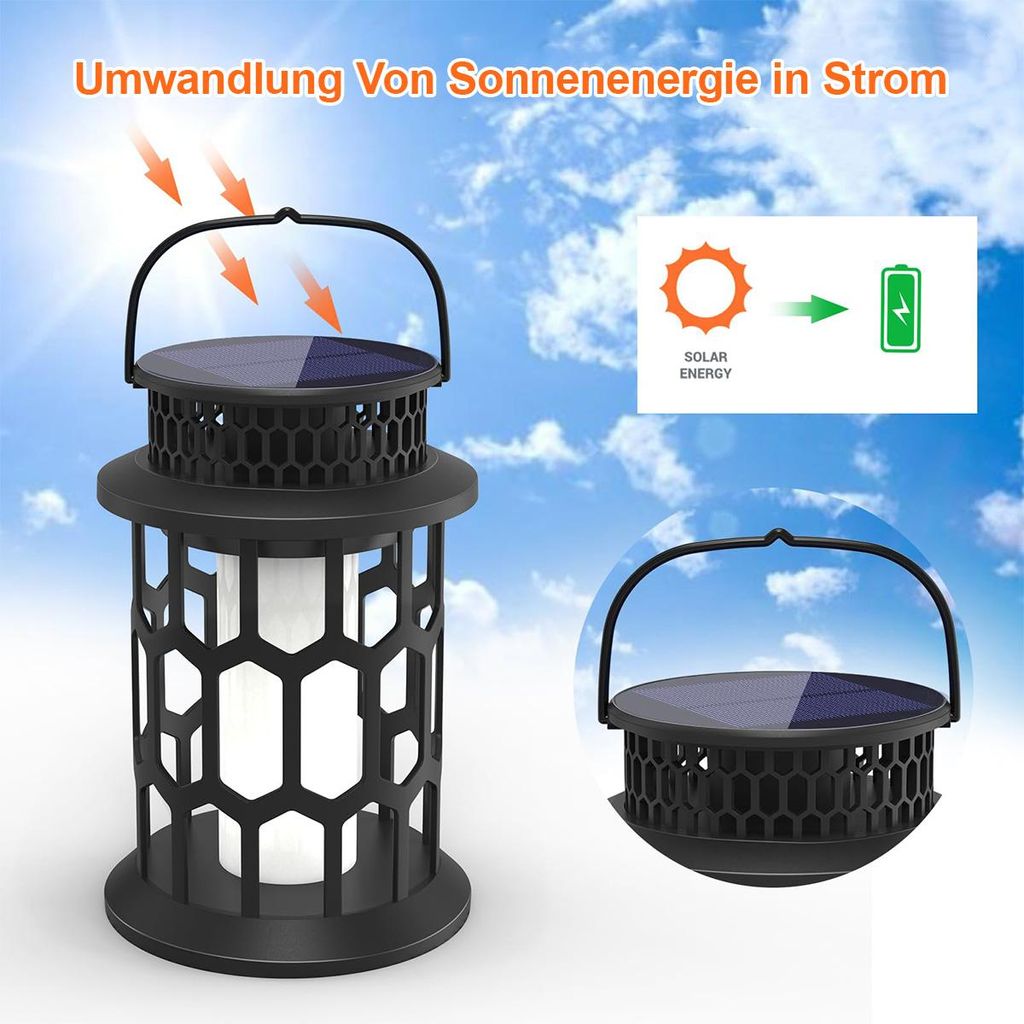 2er-Set Solar Flammenlaternen – Realistischer Feuereffekt & Wetterfest Für Garten Und Balkon