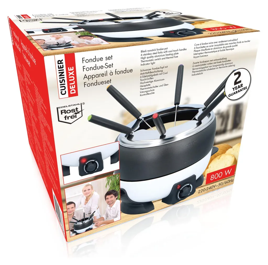 Appareil Fondue Savoyarde et Bourguignonne Basics Deluxe 2,3L 800W