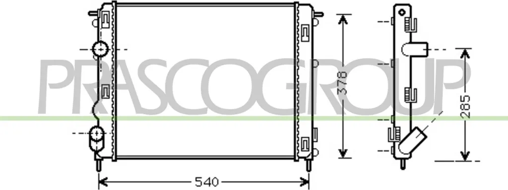 Radiateur de refroidissement pour Dacia Logan, Sandero et Renault Kangoo