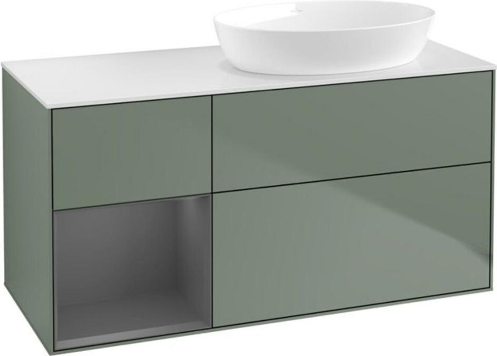 V&B Waschtischunterschrank Finion 120cm, Pl w m, Rg A m Lac, Oli. m Lac