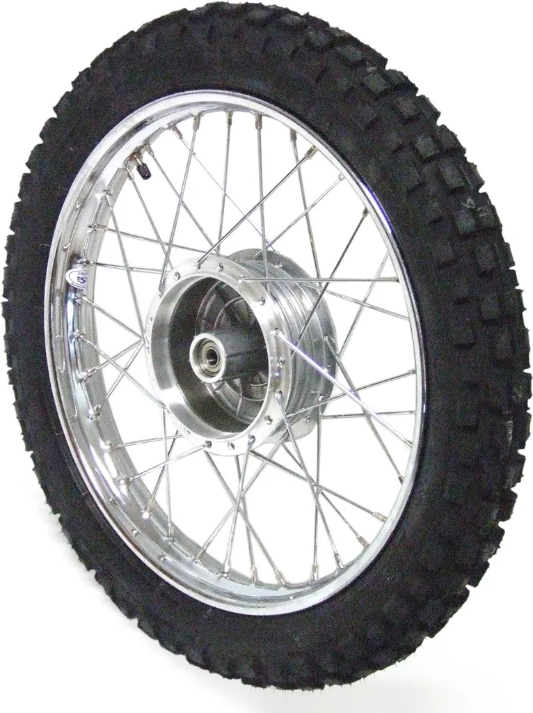 Roue complète anti-voilage 16 pouces jante alu et rayons inox moto