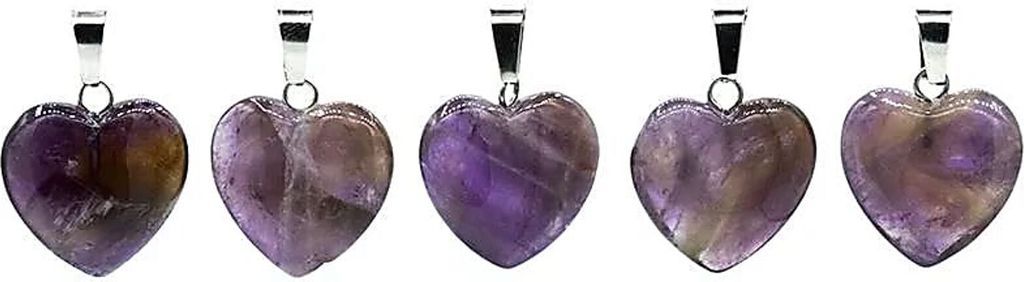 Anhänger Amethyst herzförmig, Packung mit 5 Stück