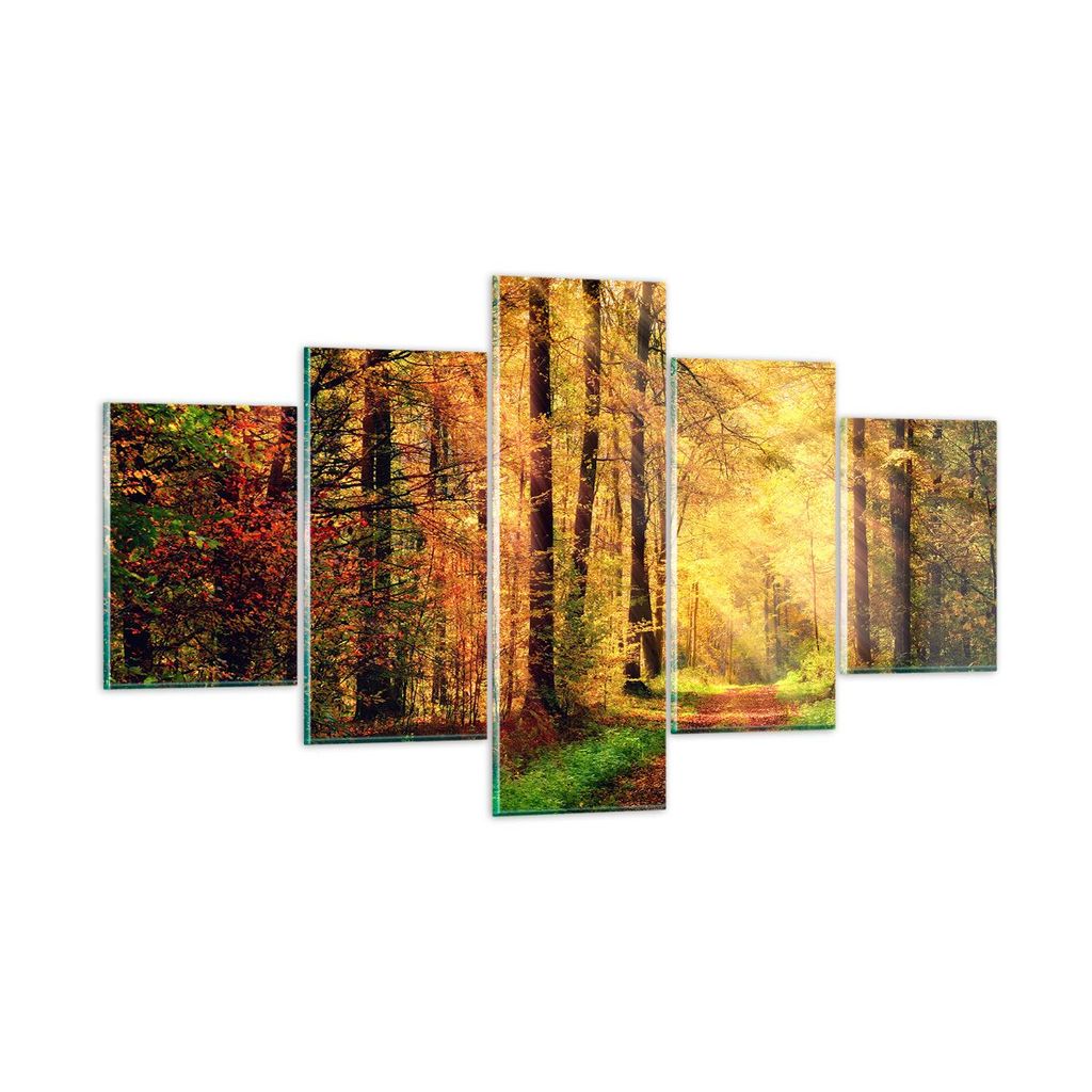 Bilder auf glas - Wald Baum Natur - 125x70cm - Glasbilder - Wandbilder - Kunstdruck - zum Aufhängen bereit - Wanddekoration aus Glas - Glas Bilder...