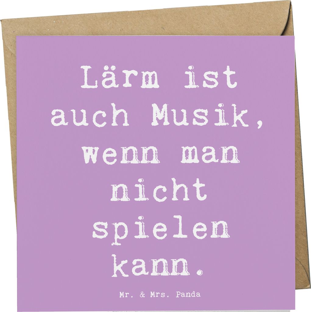 Mr. & Mrs. Panda Grußkarte Spruch Schlagzeug Lärm - Lavendeltraum - Geschenk, Präsenz, Musiker, Instrument, Lernen, Musik, faltkarte, anlasskart...