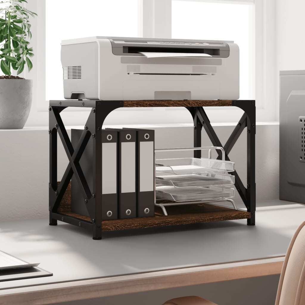 "im Angebot" Druckerständer 2 Ablagen Braun Eichen-Optik 44x26x31,5 cm - Schreibtische CC22853