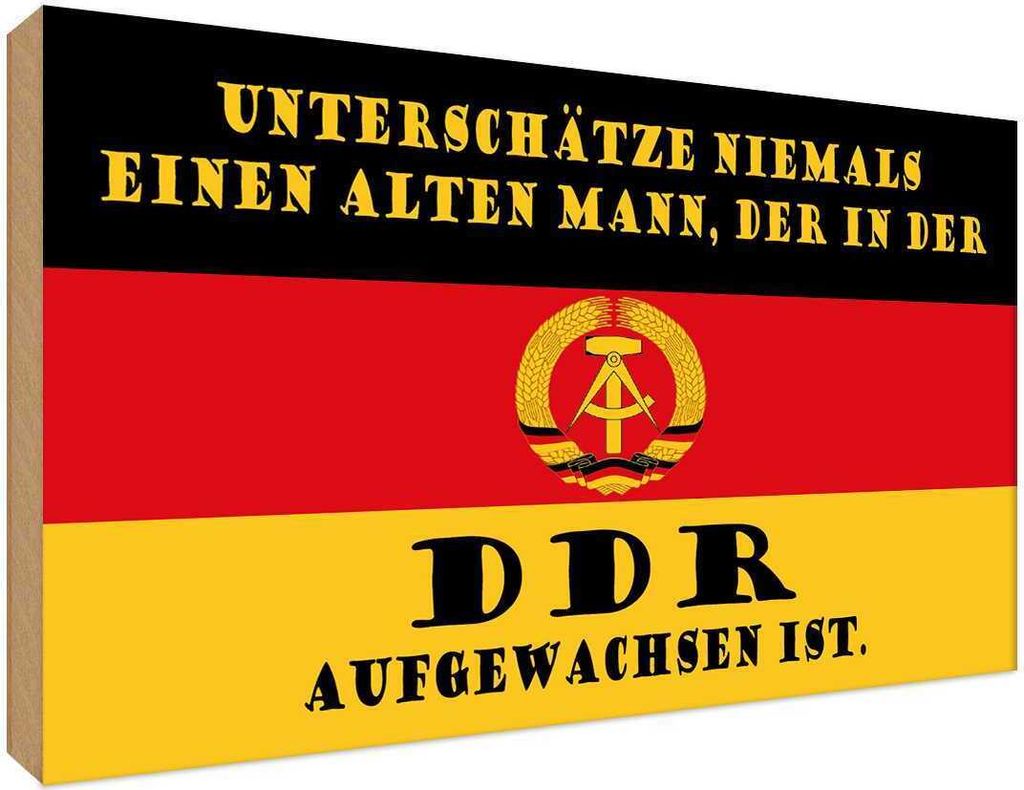 vianmo Holzschild 30x40 cm alter Mann DDR aufgewachsen Deutschland