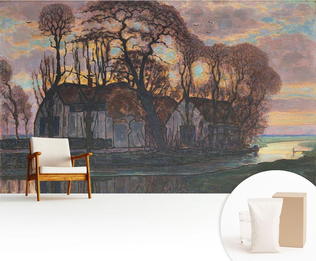 Fototapete - 416x254 cm - Tapete - Wandtapete - Wandbilder - Dekofolie - Tapete Folie - Wand - Dekoration - Wohnzimmer - Abendlandschaft