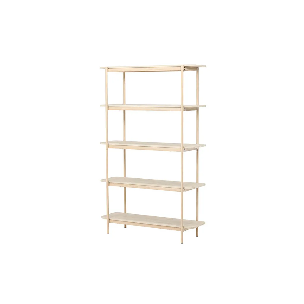 Bibliothèque 190 cm Salon 5 Étagères Whitewash - Rangement Livres Chic