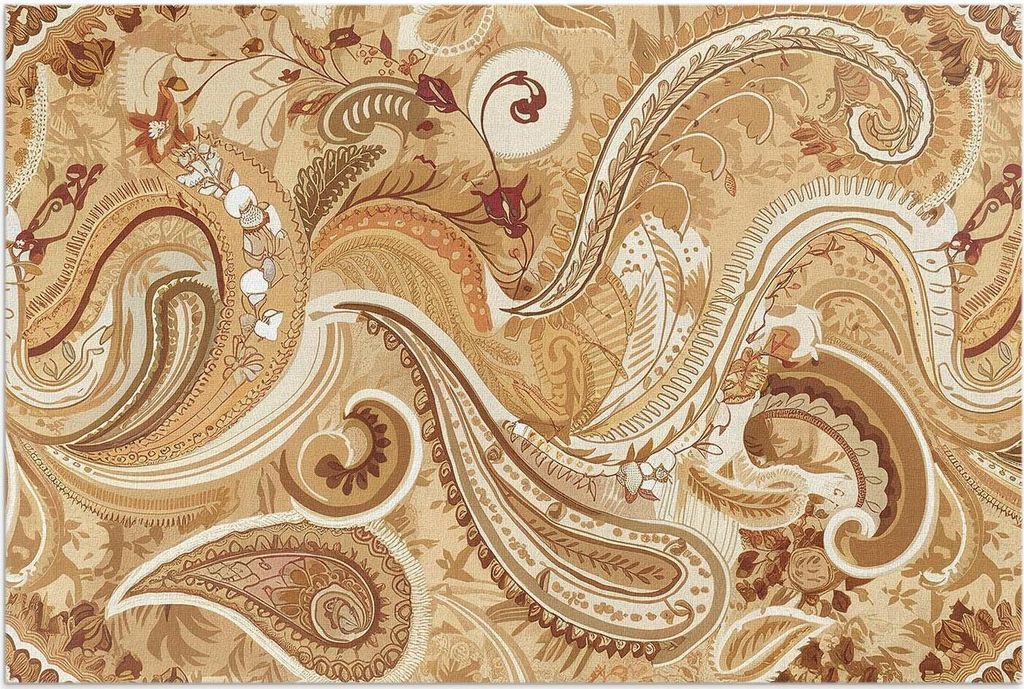 Abstrakte Pflanzen künstlerische Komposition – Vinylteppich – 140x210 cm – Outdoor Teppich – Terrasse – Wetterfest – Modern