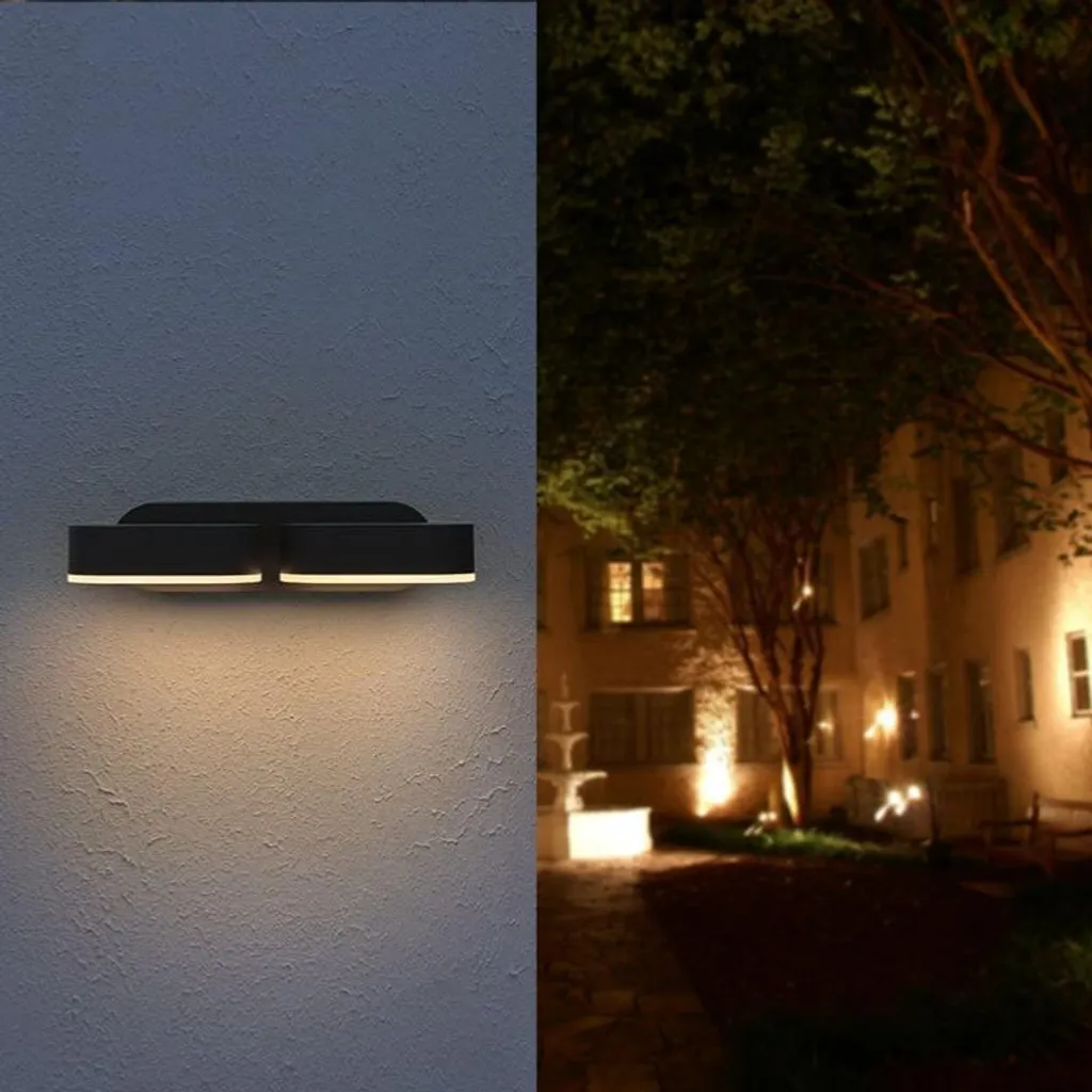 Applique LED Orientable IP54 Etanche 12W Ovale Noir Blanc Neutre