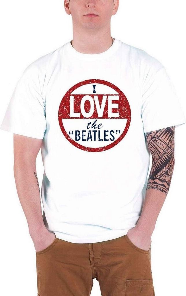 The Beatles - "I Love The Beatles" T-Shirt für Herren/Damen Uni RO2291 (M) (Weiß)