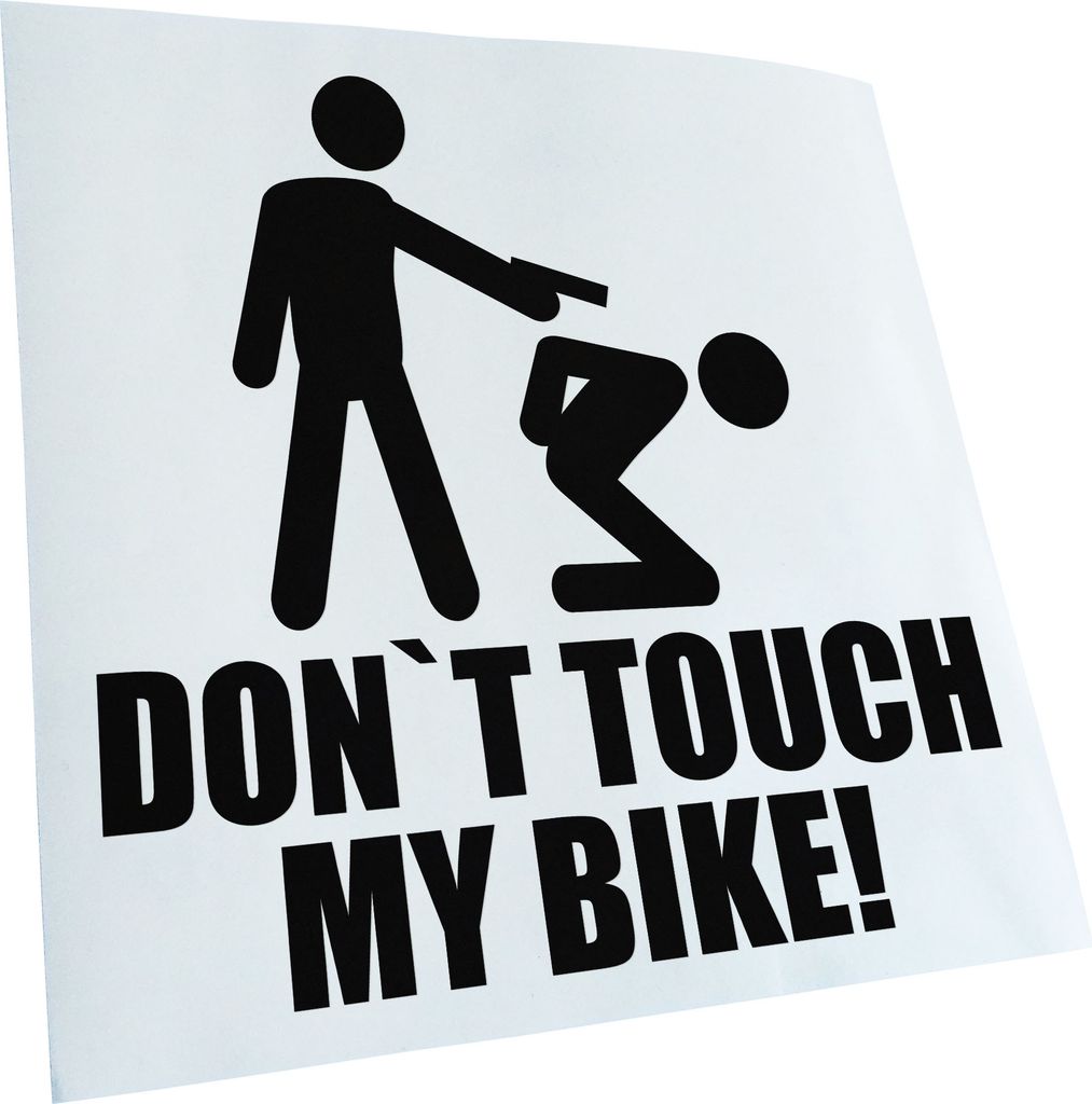 Kiwistar - Autoaufkleber - Dont Touch My Bike! Heckscheibenaufkleber - Aufkleber für Auto Kfz Fahrrad, LKW, Truck Mofa