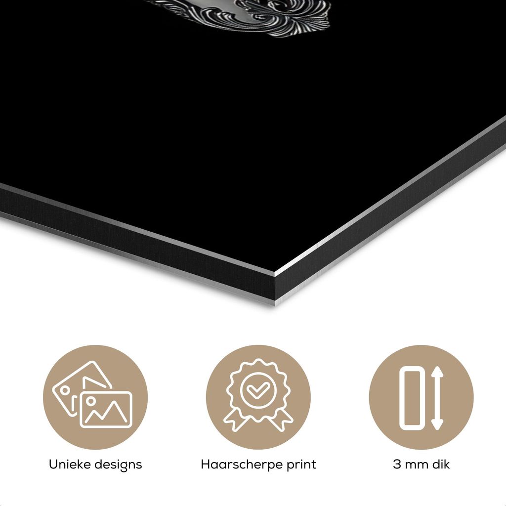 MuchoWow Wanddekoration Metall Metallbild Wandkunst 90x120 cm Gabel - Messer - Silber MuchoWow Aluminium Gemälde - Industrial