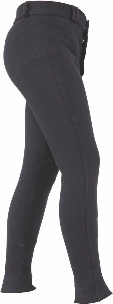 Culotte d'équitation coton Wessex ER563 Noir avec bas extensible 9-10 ans