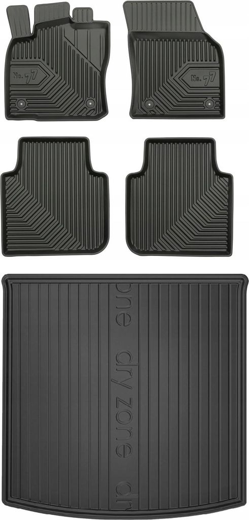 SET 77 Fußmatten und Matte Skoda Kodiaq 1 2016-2024 7-Sitzer mit BWB