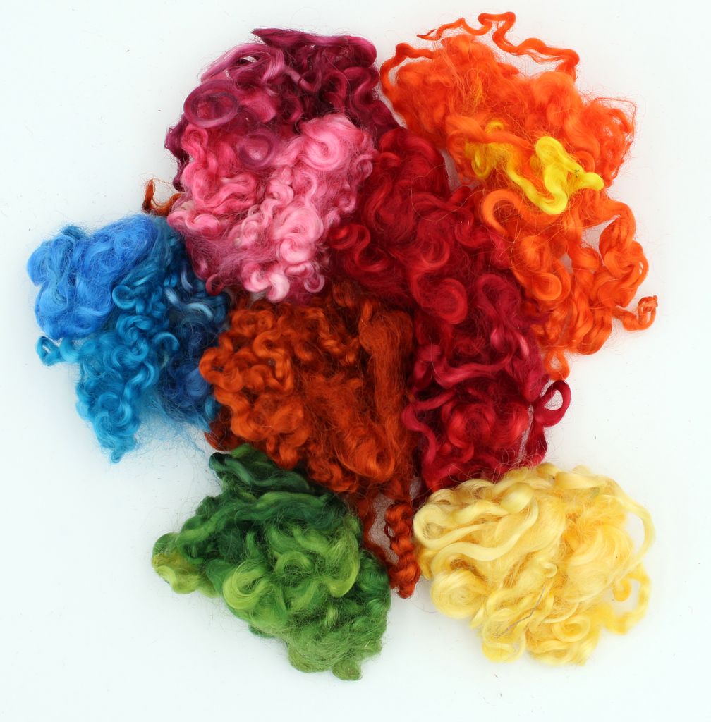 Wensleydale Locken Wollstapel - Mix / Bunt Floating Color Produktbild 
