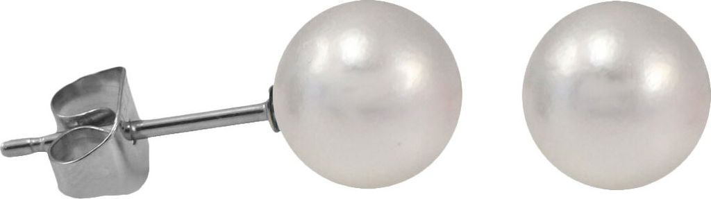 Ohrstecker 316L Chirurgenstahl mit synthetischer Perle Farbe - Weiß Größe - 3 mm