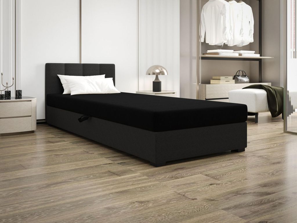 Einzelbett 100x195 MANKA 1 - schwarz/grau