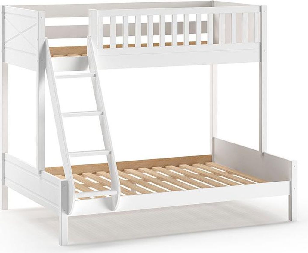 FURNLUX Bunk Bed Scott White 140x200cm / Hauptfarbe: Weiß / Abmessungen: 158 x 208 x 176 cm