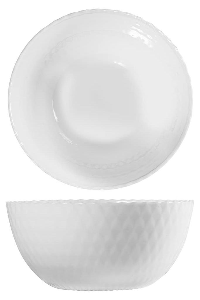 HOME Arc Pampille Set mit 6 weißen Opalbechern, 13 cm, Diamanteffekt