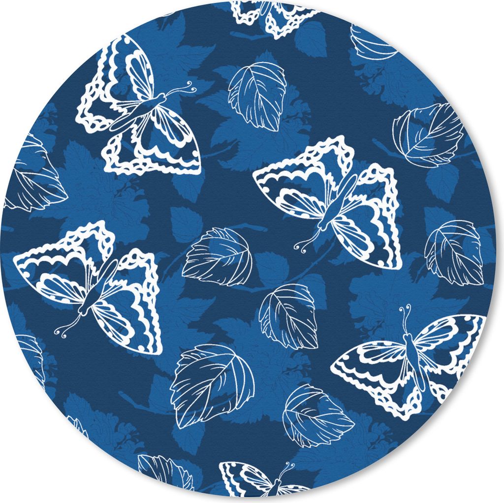 MuchoWow Mauspad Mousepad Schmetterling - Insekten - Blau - Weiß - Design 20x20 cm - Mousepads - Maus Mat - Pad - Mausunterlage - Schreibtischmatte