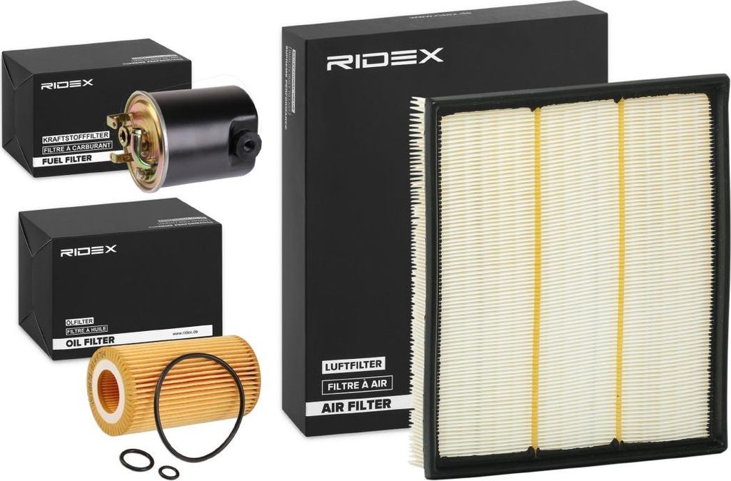 RIDEX Filterset Inspektionspaket Filtersatz passend für MERCEDES-BENZ SPRINTER 3-t Kasten (903) SPRINTER 3-t Bus (903) SPRINTER 2-t Kasten (901, 902)
