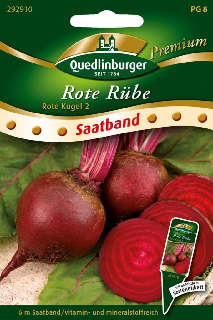 Quedlinburger Rote Rübe Rote Kugel 2 taśmy nasienne - Zdjęcie produktu 