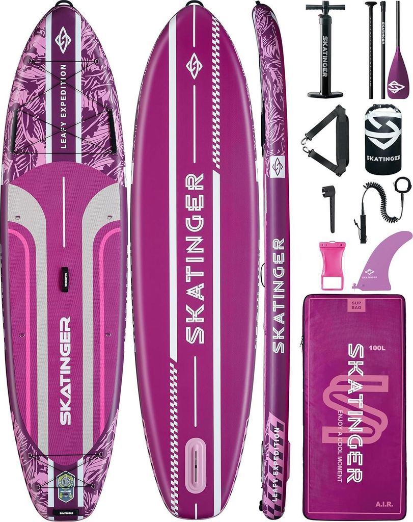 SUP SKATINGER Leafy Expedition Pink 350x89x15 cm (11'6'') Brett