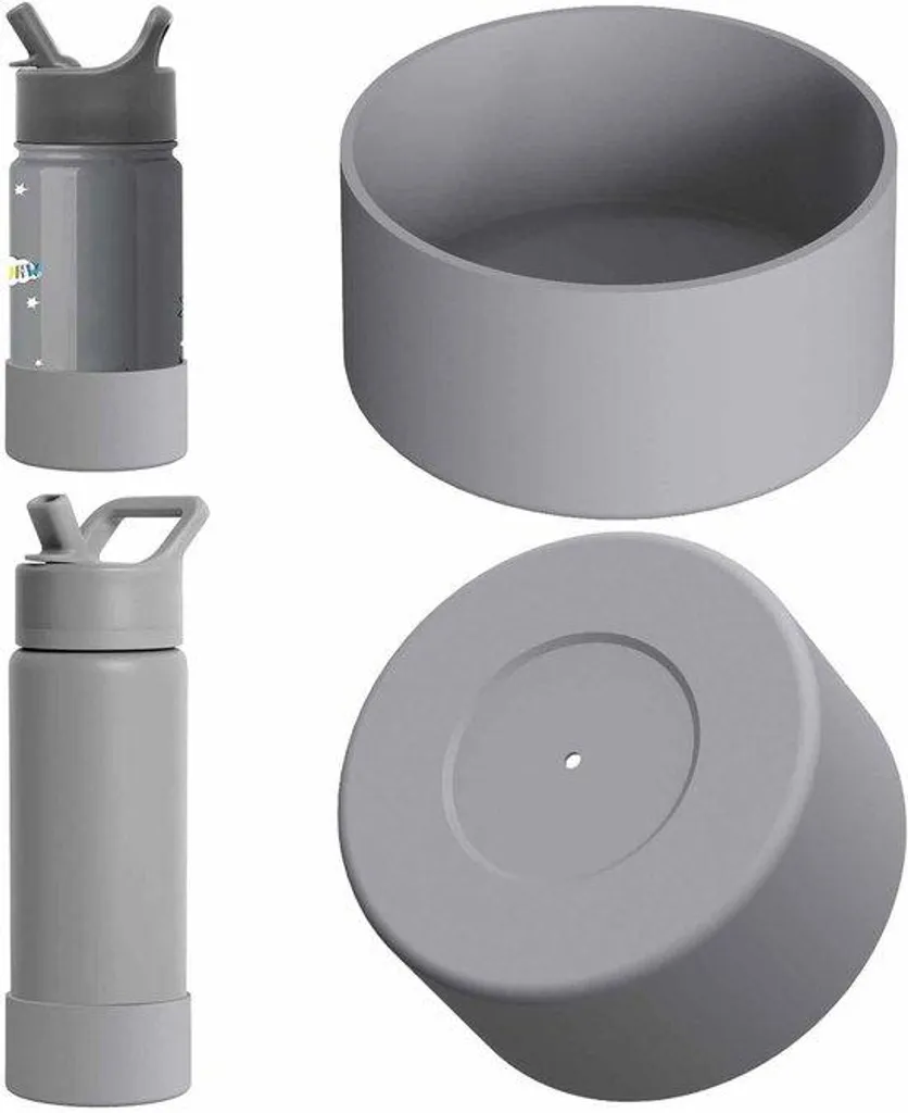 Bouteille d'eau 18 oz antichoc avec gaine silicone grise haute qualité