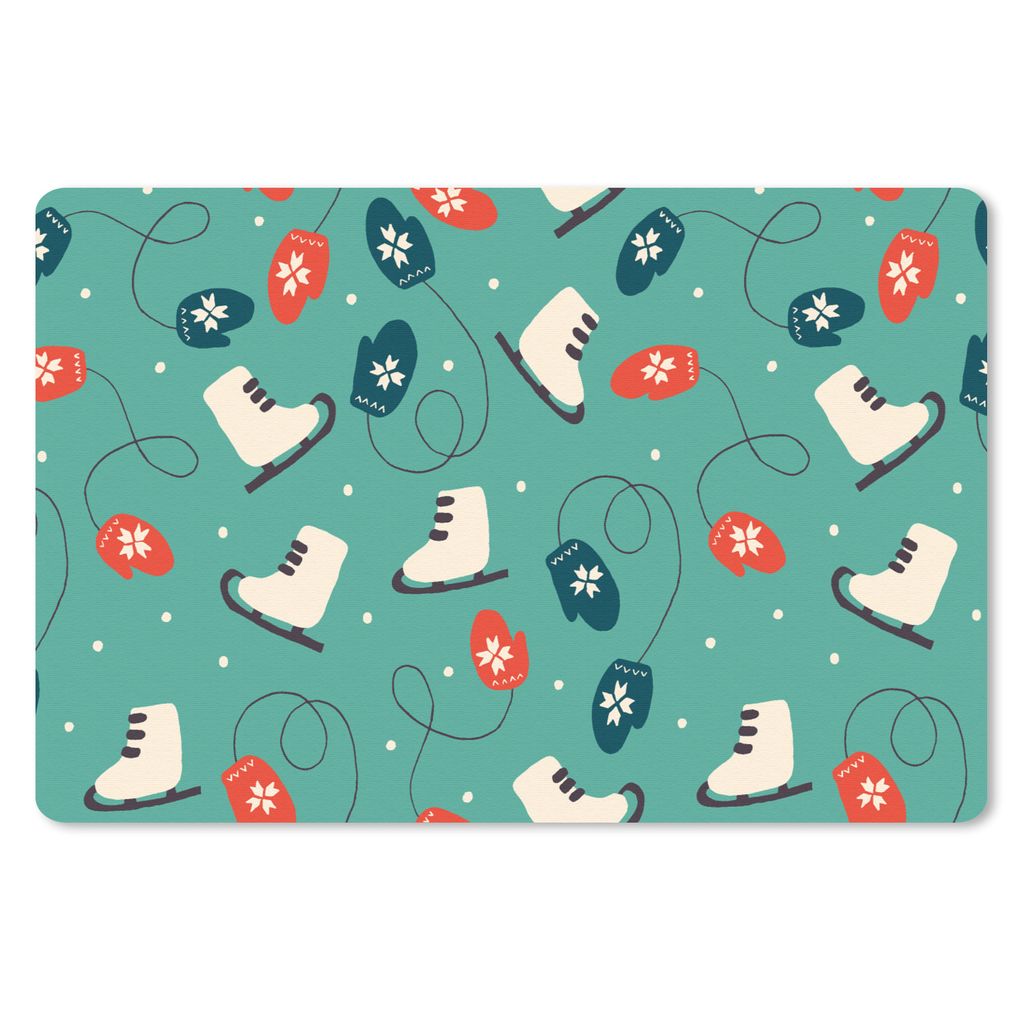 MuchoWow Mauspad Mousepad Schlittschuhe - Winter - Muster 27x18 cm - Mousepads - Maus Mat - Pad - Mausunterlage - Büroartikel - Desk Matten