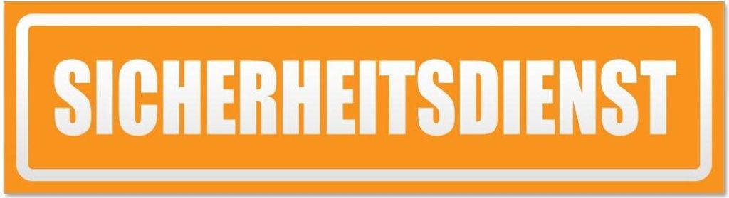Kiwistar - Autoaufkleber - Orange - 60 x 16 cm - Sicherheitsdienst invertiert - Hinweis Aufkleber Sticker für Auto, Kfz, Fahrrad, PKW, LKW