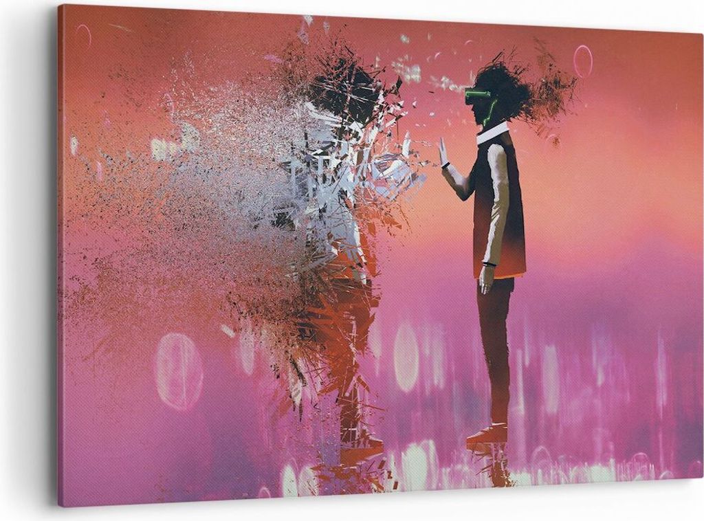 Bild auf Leinwand - Leinwandbild - Mann modern - 120x80cm - Wand Bild - Wanddeko - Wandbilder - Leinwanddruck - Bilder - Kunstdruck - Wanddekoratio...