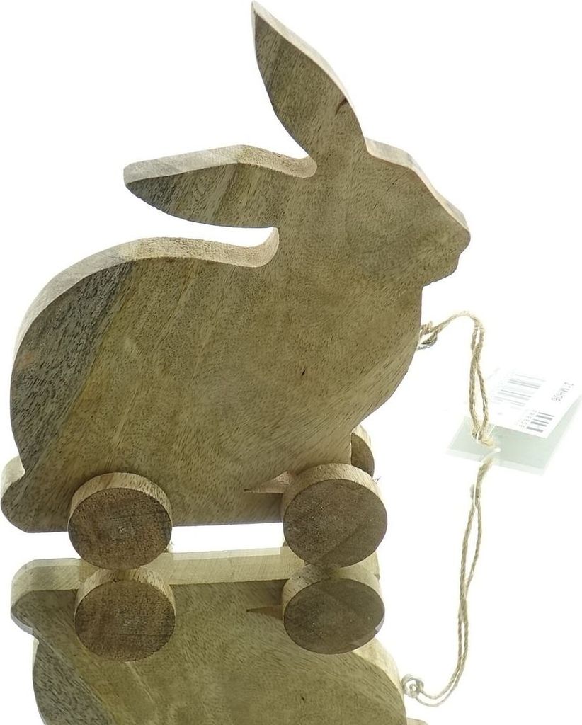 nature trends Oster-Deko Hase Natur auf 4 Rollen 19 cm - Produktbild 