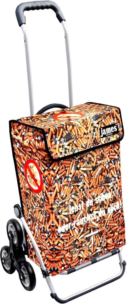 James Einkaufstrolley - ZIGI - stabiler Einkaufswagen mit individuellem Design - einfarbig: braun in Ausführung: Royal-Treppensteiger