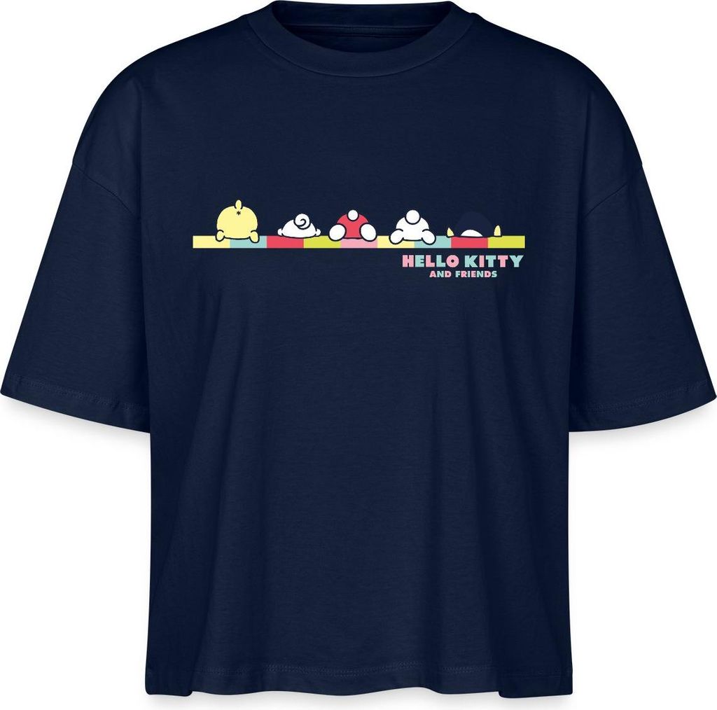 Spreadshirt Hello Kitty And Friends Pose Boxy Shirt Damen, XXL, Navy