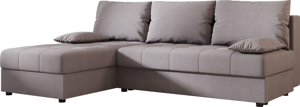 BEDANTE Ecksofa MOS L Cosmic 160 Grau Links mit Schlaffunktion L-Form Sofa mit Stauraum Bettkasten Wohnzimmersofa Couch Sofa Bettsofa Bettkasten Be...