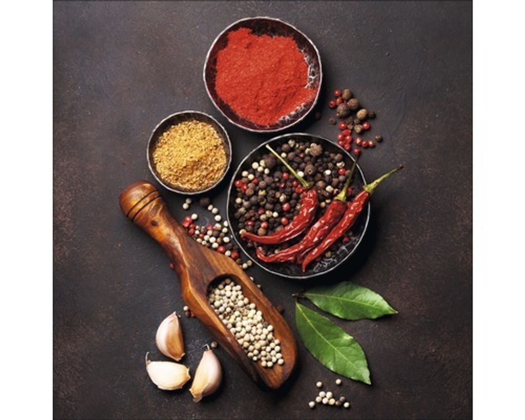 Glasbild Gewürzkreation III 20x20 cm