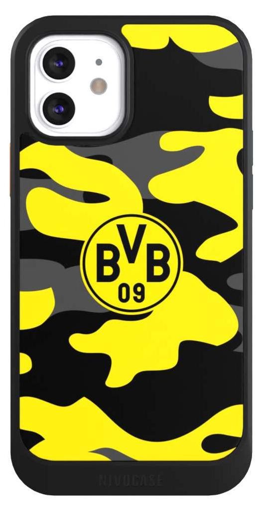 NIVOCASE Hülle für Apple iPhone 12 Handyhülle NIVOcore Case Schwarz BVB Borussia Dortmund Fanartikel