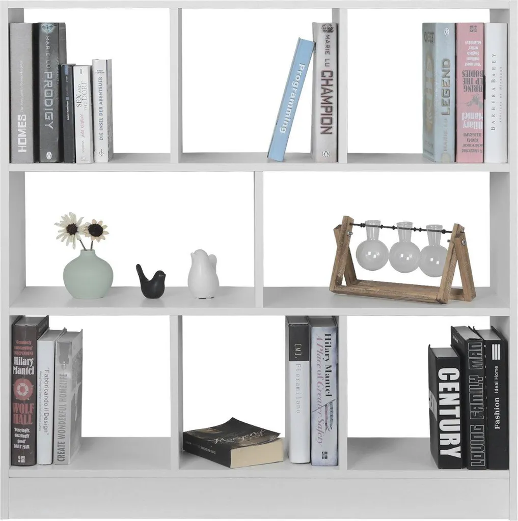 Optimisez votre rangement avec la bibliothèque Malda 8 cases Blanc en E1