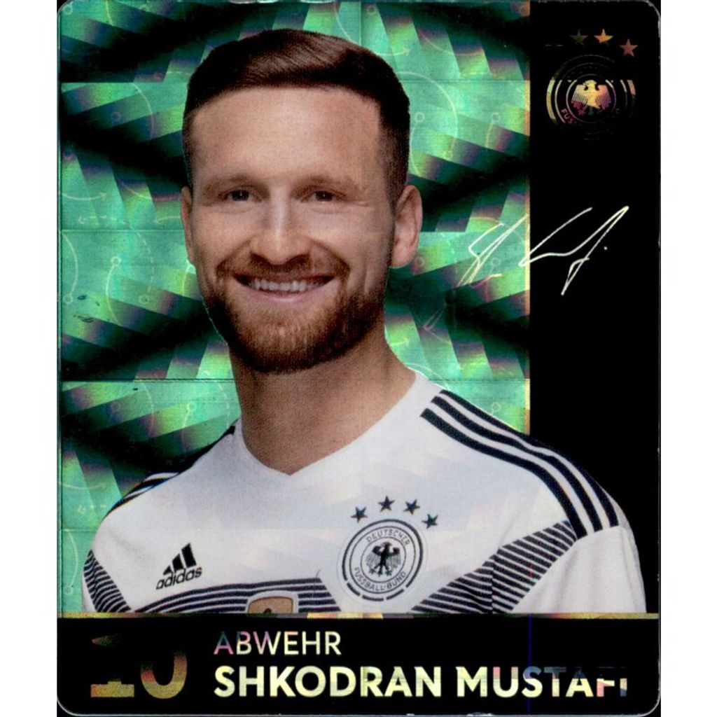 10 - Shkodran Mustafi GLITZER - REWE WM18 Sammelkarte