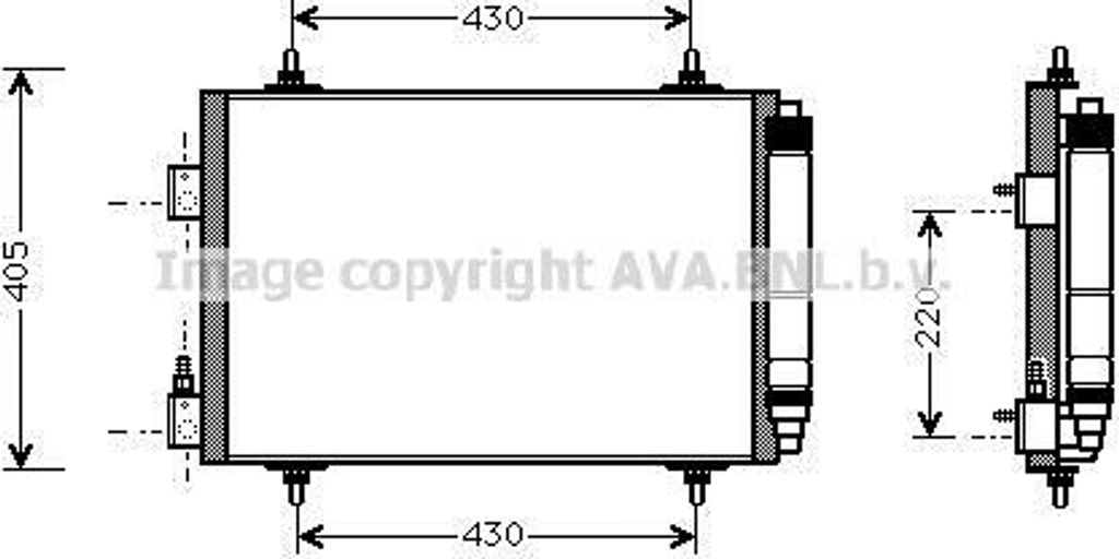 PRASCO CNA5192D Kondensator Klimaanlage Klimakondensator für CITROËN C5 I (DC) C5 I Break (DE) C5 Kasten/Kombi (DE, RE) +Trockner