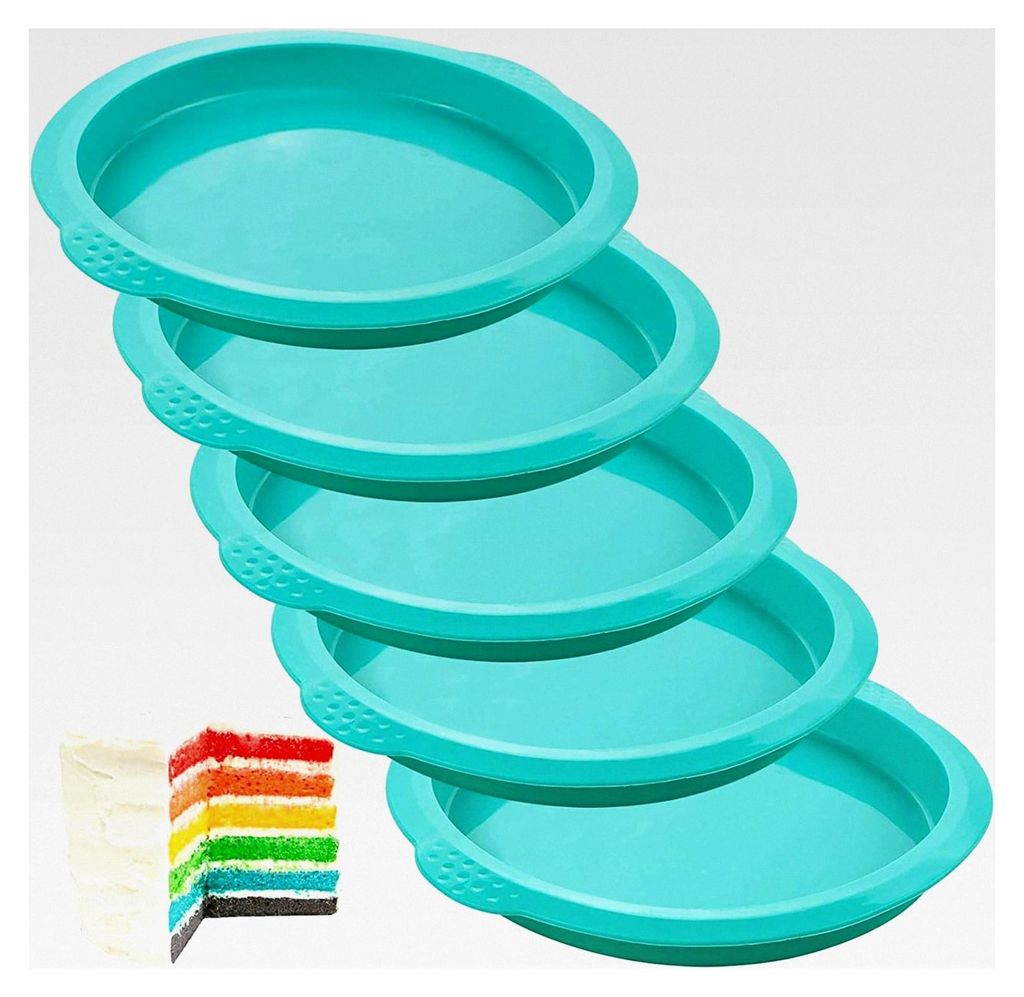Silikon Kuchenform Set Runde Backformen 5 Stück 15 cm