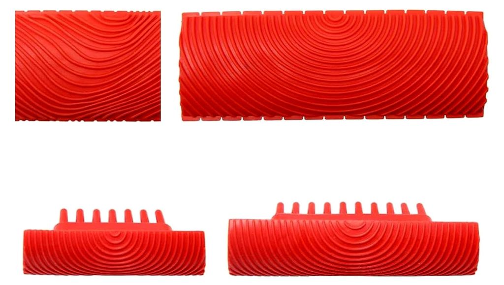 4 Stück Holzmaserung Malwerkzeug Set für die Wandgestaltung (Rot)