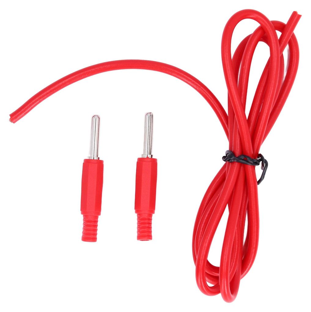 Bananenstecker-Prüfleitung 4 mm (Stecker auf Stecker), Messing, PVC, 32 A, 1000 V, Set für elektrische Prüfungen, Rot