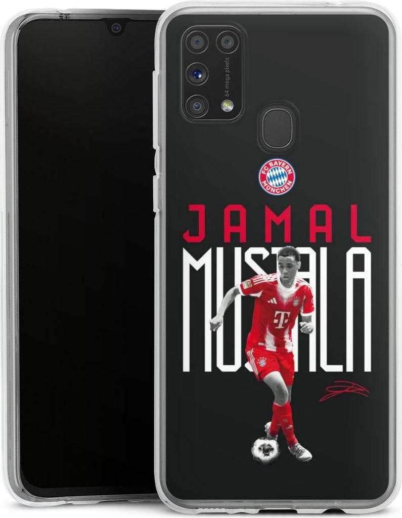 DeinDesign Handyhülle für Samsung Galaxy M31 Silikon Hülle Case Smartphone Schutzhülle FC Bayern München Offizielles Lizenzprodukt Jamal Musiala