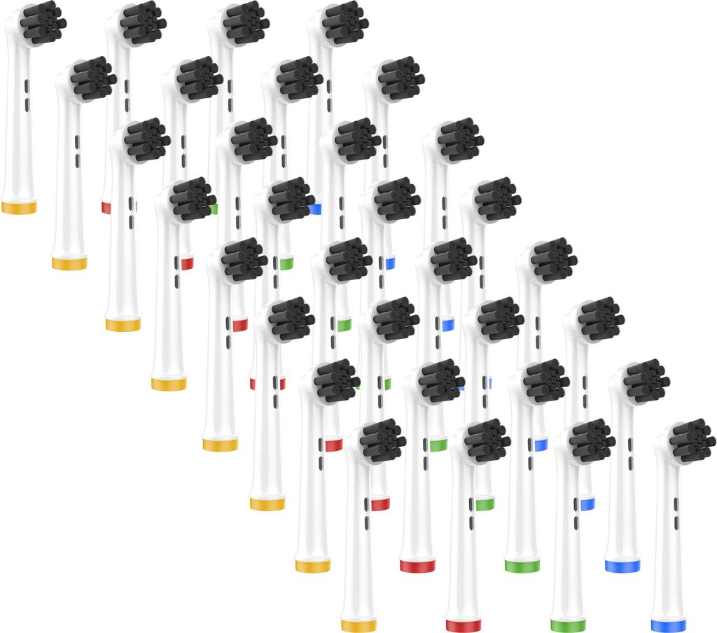 32 Aufsteckbürsten für Oral B Ersatzbürsten mit Aktivkohle Borsten Bürstenköpfe elektrische Zahnbürsten Dentalogix