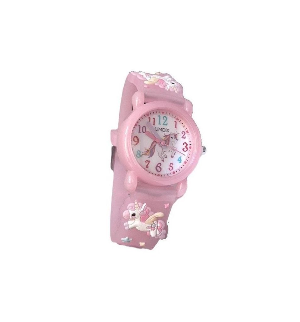 LIMDIX Quarzuhr Kinderuhr Unicorn Einhorn 3D Silikonarmband Produktbild 