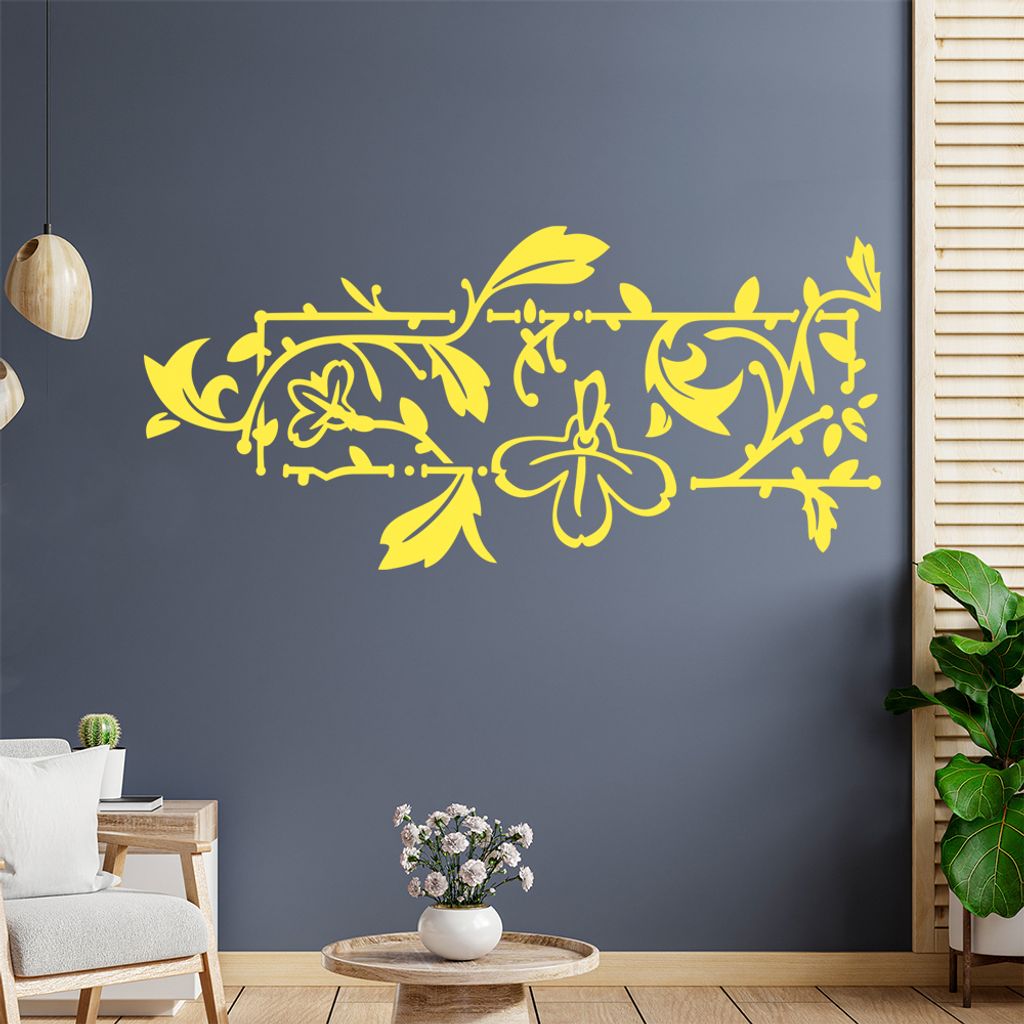 Blumenranke - Linien Wandtattoo in 6 Größen - Wandaufkleber Wall Sticker - Dekoration, Küche, Wohnzimmer, Schlafzimmer, Badezimmer