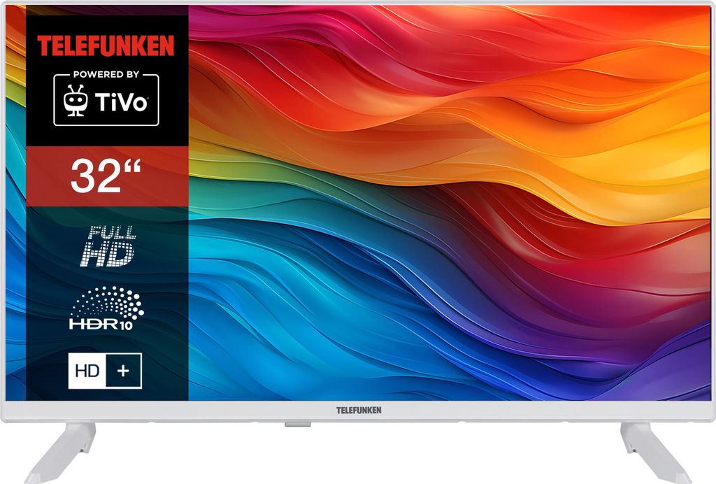 Telefunken XF32TO750S-W 32 Zoll Fernseher Smart TV (Full HD, HDR, Triple-Tuner, 6 Monate HD+ inkl.)