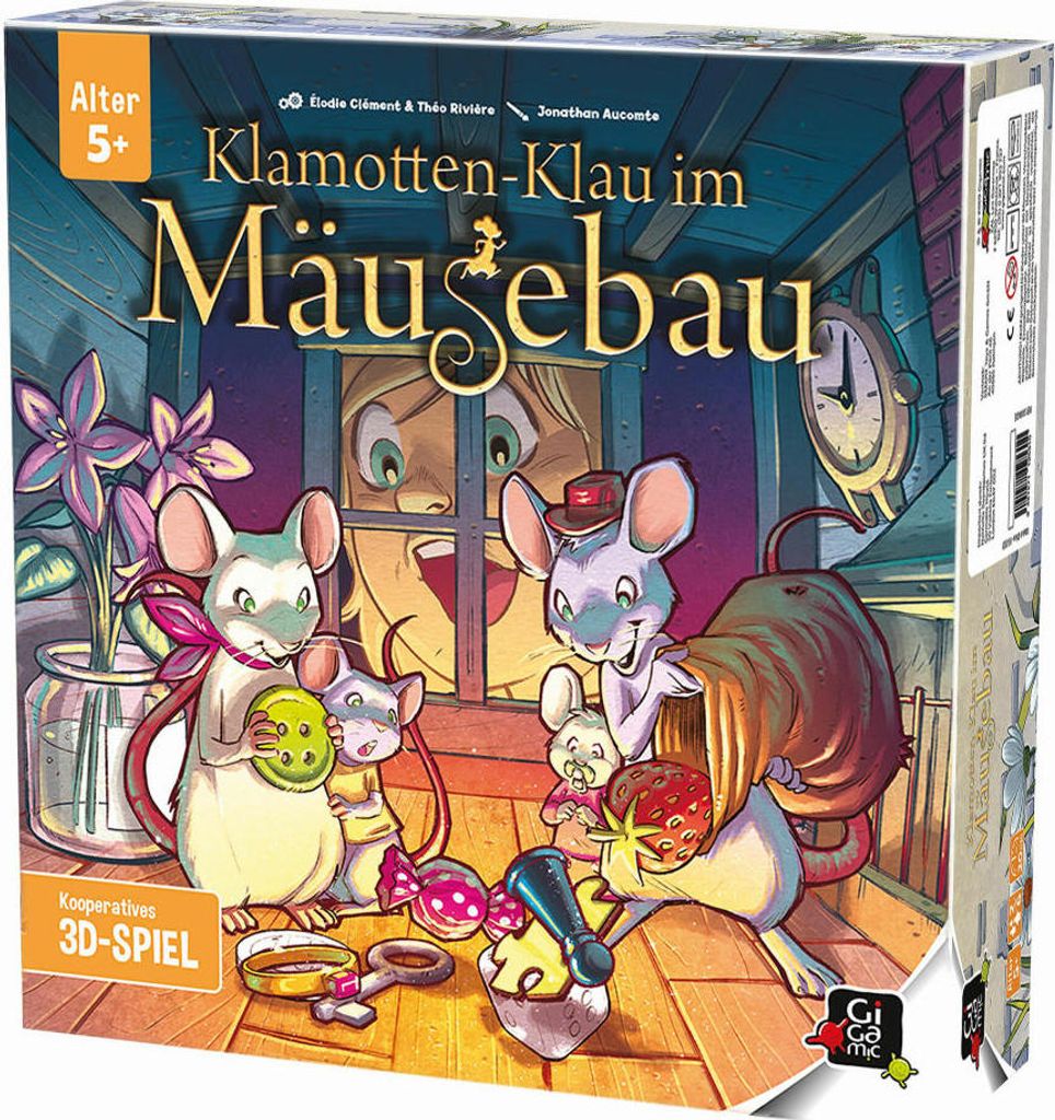 Gigamic Klamottenklau im Mäusebau, Kooperatives 3D-Spiel, Kinderspiel, ab 5 Jahren, GC 180